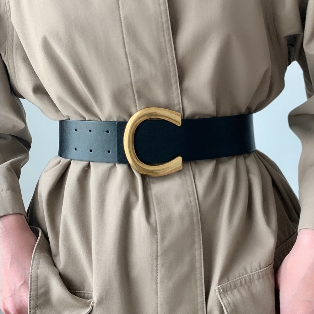 VEGAN LEATHER C BELT - HIGH WAIST